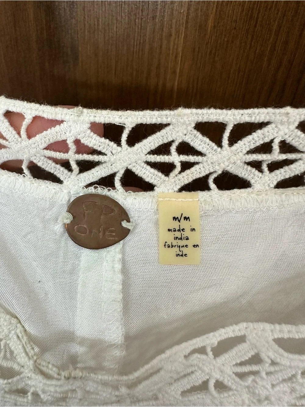 Free People Women’s White Crochet Trim Dress